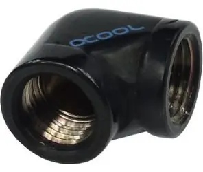 Alphacool HF černá / Adaptér / G1/4 vnitřní závit / úhel 90°