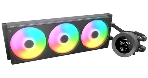 Cougar Poseidon Vistek 360 černá / Vodní chladič CPU / ARGB / 3x 120mm / 2500 RPM / Intel & AMD