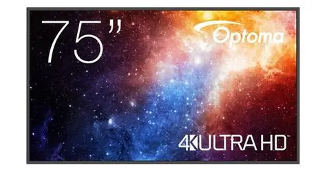 75" Optoma N3751K černá / Profesionální displej / 4K UHD / Android 11 / 3x HDMI / Wi-Fi / MediaPlayer