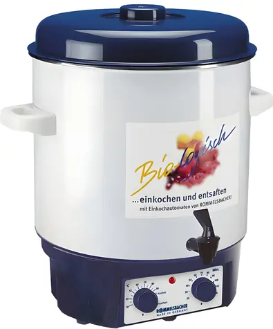 Rommelsbacher KA 1804 bílá, modrá / Zavařovací hrnec / 1800 W / 27 l / termostat / kohoutek