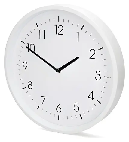 Nedis Nástěnné hodiny bílá / Průměr: 360 mm / ABS / Tichý pohyb