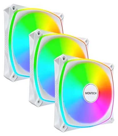 Montech RX120 PRO bílá / Ventilátor PC skříně / 120 mm / ARGB / PWM / 3 ks v balení