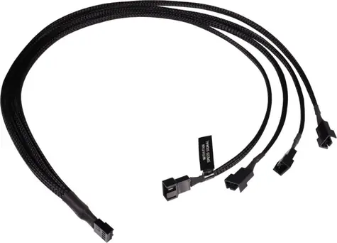 Alphacool Y-Splitter 4-Pin na 4x 4-Pin PWM černá / Kabel / PWM rozbočovač / 60 cm