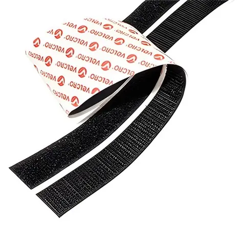 Velcro nalepovací páska se suchým zipem černá / Páska se suchým zipem / 20 mm / 5 m