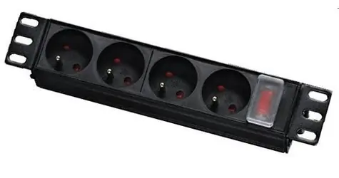 OEM LEXI-net 10" černá / Rozvodný panel / 4x 230V / přepěťová ochrana / vypínač / kabel 1,8 m