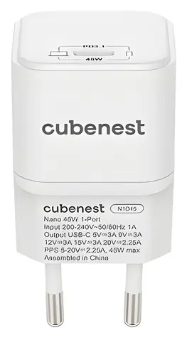 Cubenest PD Nano bílá / Napájecí adaptér / 45W / USB-C / PD