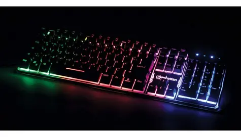 Manhattan USB gaming klávesnice černá / Klávesnice / drátová / LED podsvícení / Anti-ghosting / kovový spodek / IPX4