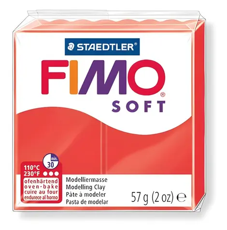 FIMO Modelovací hmota Soft indická červeň / 59 g / Pečení 110 °C