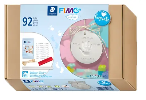 Fimo Sada Air light Keepsake pro otisky / Modelovací hmota / 125 g / bílá / 92 dílů