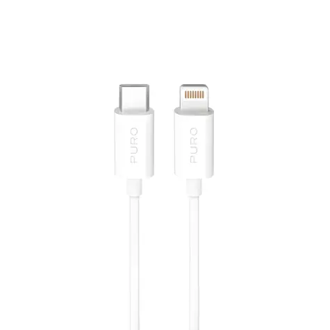 Puro TPE bílá / Datový kabel / USB-C - Lightning / 20 W / 3 m