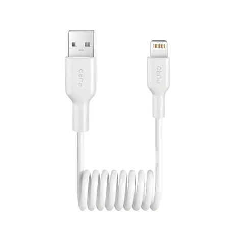 Puro Kabel USB-A - Lightning spirálový bílá / Datový kabel / 12 W / 1 m