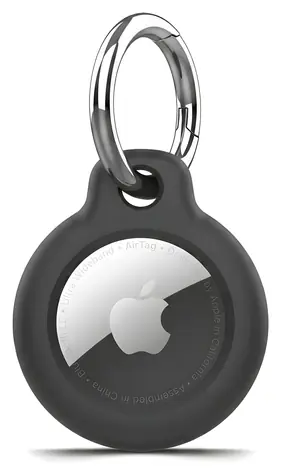 Tech-Protect Rough černá / Pouzdro / Apple AirTag / s poutkem na klíče