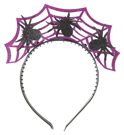RAPPA Čelenka Halloween fialová s pavouky / Doplněk ke kostýmu / Karneval