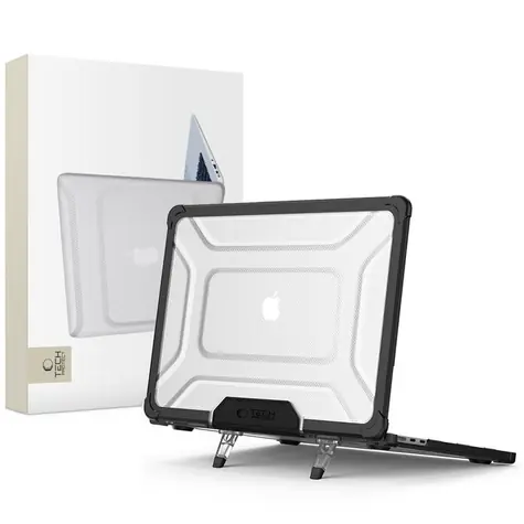 Tech-Protect SmartShell Pro průhledná/černá / Kryt pro Apple MacBook Air 13" M2/M3/M4 (2023-2025)
