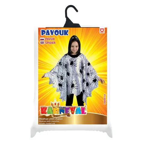 RAPPA Dětský plášť pavouk s kapucí / Karnevalový plášť / Halloween / 3-10 let / 104-150 cm