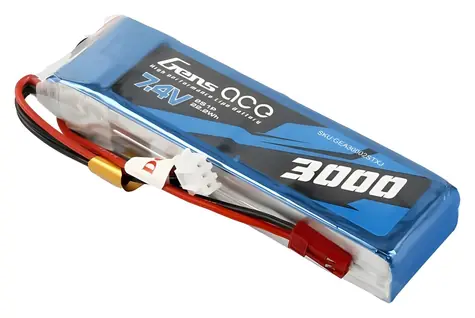 Gens ace 3000mAh 7,4V 2S1P / LiPo baterie / 1C / JST-SYP