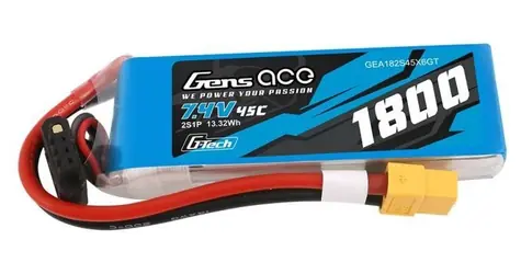 Gens ace G-Tech 1800mAh 7,4V 2S1P / LiPo baterie / 45C / XT60