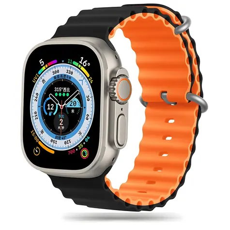 Tech-Protect IconBand Pro oranžovo-černá / Řemínek pro Apple Watch / 42/44/45/49 mm