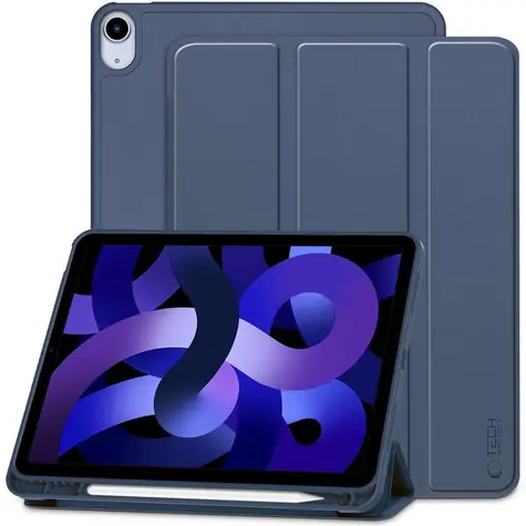 Tech-Protect SmartCase Pen tmavě modrá / Pouzdro se schránkou na stylus / iPad Air 10,9"/11" (2020-2026)