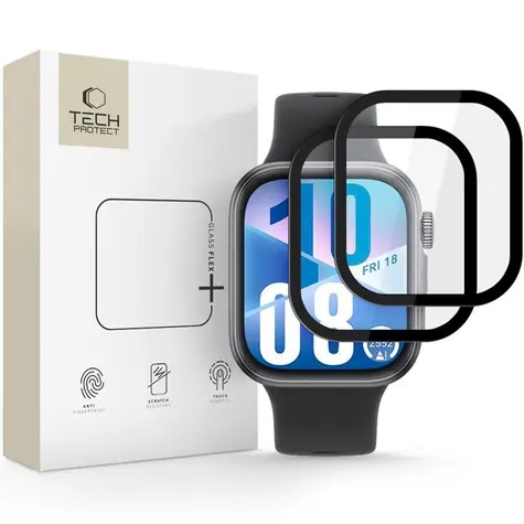 Tech-Protect Glass Flex+ Huawei Watch Fit 3 a 4 černá / Hybridní sklo / 2 ks