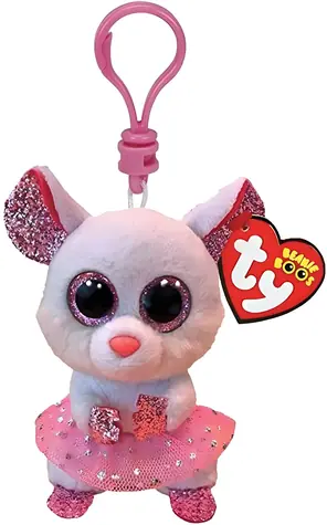 TY Plyšová baletní myš NINA bílá / 8,5 cm