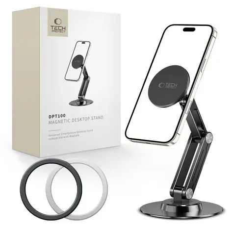 Tech-Protect DPT100 černá / Magnetický držák telefonu / MagSafe / stolní