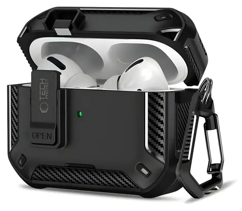 Tech-Protect Carbonox černá / Kryt pro Apple AirPods Pro / MagSafe