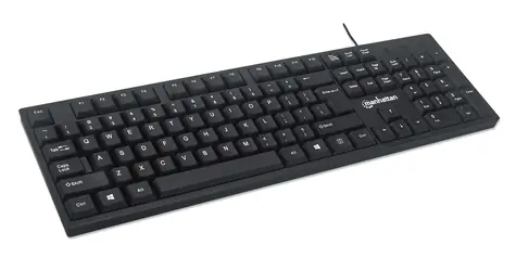 Manhattan USB klávesnice černá / Klávesnice / drátová / USB / 104 kláves / numerický blok