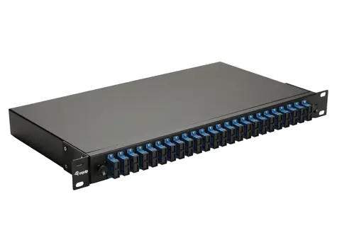 Equip Spojovací box 24x SC-Duplex OS2 1U černý / Optický spojovací box / Rack 1U / 24 portů / OS2 Singlemode