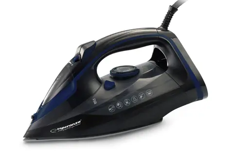 Esperanza EHI012 černá / Napařovací žehlička / keramická deska / 2600 W / nádrž 0,35 l