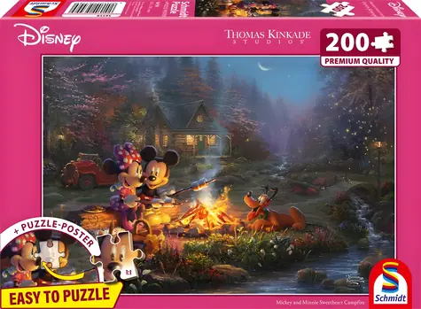 SCHMIDT Puzzle Mickey a Minnie: Romantika u ohně / 200 dílků / 43,2 × 29,1 cm