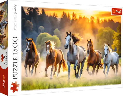 TREFL Puzzle Divocí koně / 1500 dílků / 85 x 58 cm / pro dospělé