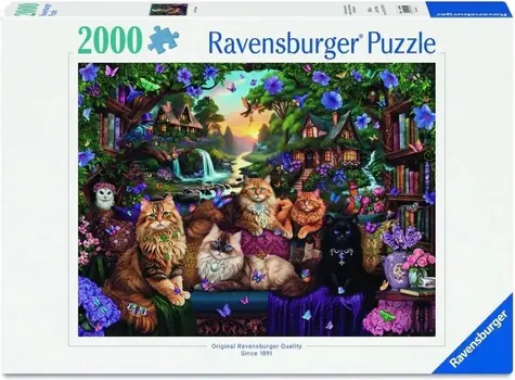 RAVENSBURGER Puzzle Kočičí chatka / 2000 dílků / 98 × 75 cm
