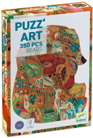 DJECO Obrysové puzzle Medvěd / 350 dílků / 61 x 46 cm