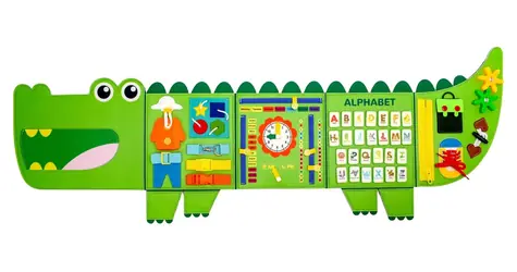 2KIDS TOYS Activity board Krokodýl / Senzorická hračka / od 3 let