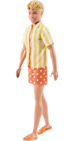 MATTEL Panenka Barbie Ken JJN66 v šortkách a pruhovaném tričku / od 3 let / plast