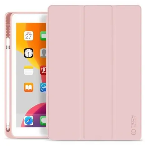 Tech-Protect SC Pen růžová / Pouzdro pro Apple iPad 10.2" (2019/2020/2021) / schránka na stylus