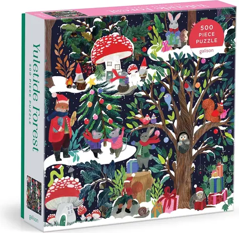 GALISON Čtvercové puzzle Vánoční les / 500 dílků / 50,8 × 50,8 cm