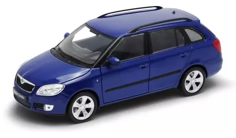 WELLY Model auta Škoda Fabia Combi II (2009) modrá / 1:24 / Kov a plast / Otevírací dveře