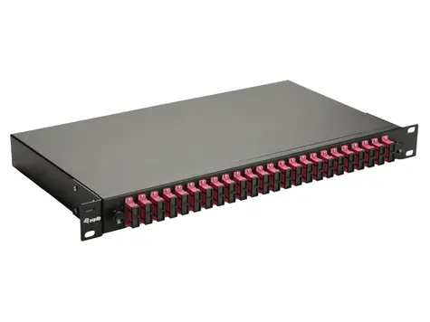 Equip SC-Duplex 24 portů OM4 černá / Optický spojovací panel / 19", 1U / Ocelové provedení