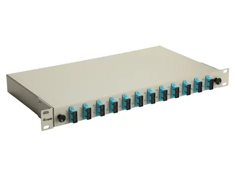 Equip SC-Duplex 12 portů OM3 šedá / Optický spojovací panel / 19", 1U / Ocelové provedení