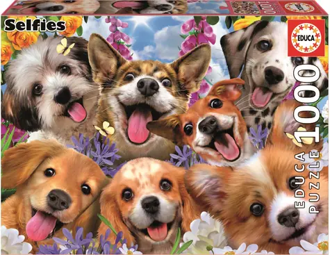 EDUCA Puzzle Selfie štěňat / 1000 dílků