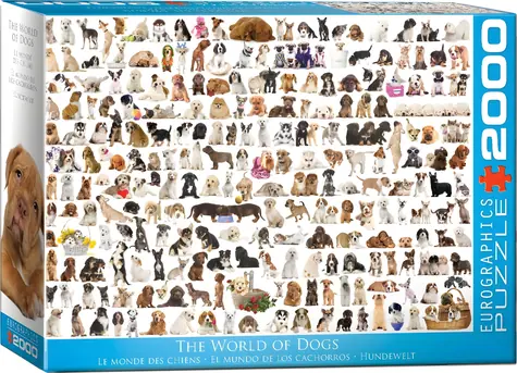 EUROGRAPHICS Puzzle Svět psů / 2000 dílků / 99,7 x 67,6 cm