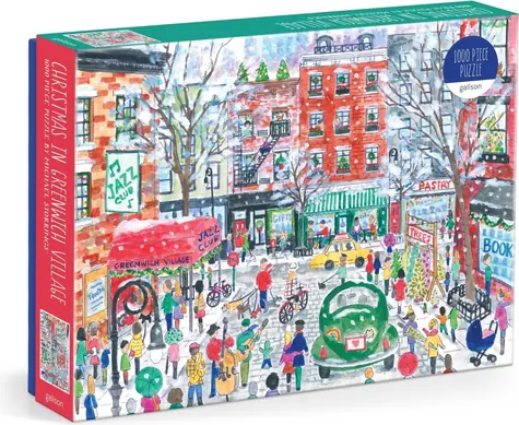 GALISON Puzzle Vánoce v Greenwich Village / 1000 dílků / 68,6 x 50,8 cm