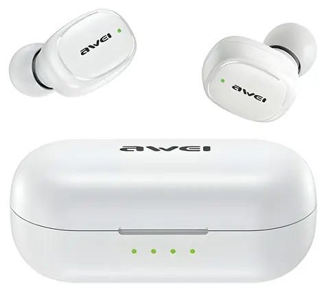 Awei T13 Pro bílá / Bezdrátová sluchátka / TWS / Bluetooth 5.1 / dobíjecí pouzdro