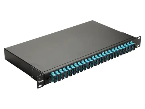 Equip Optická spojovací skříň 24x LC Duplex OM3 1U černá / Spojovací skříň / Rack 19" / Ocelové provedení