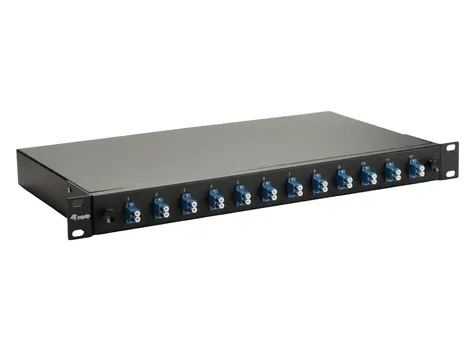 Equip LC-Duplex 12 portů OS2 černá / Optický spojovací panel / 19", 1U / Ocelové provedení
