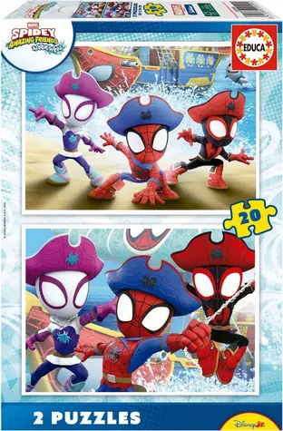 EDUCA Puzzle Spidey a jeho úžasní přátelé (20490) / 2x20 dílků / od 3 let
