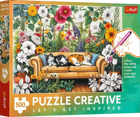 TREFL Puzzle Creative Kočičí oranžerie / 500 dílků / 48 x 34 cm