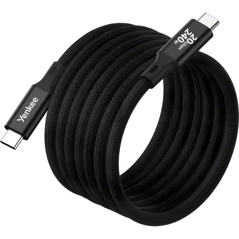 YENKEE YCU MAGNETIC 05 černá / Kabel USB-C/USB-C / 1,5 m / 240W / 20Gb/s